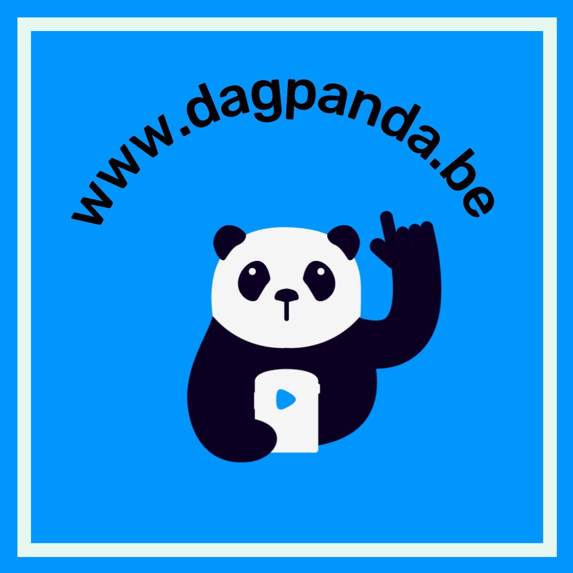 logo van de website www.dagpanda.be - panda op een blauwe achtergrond